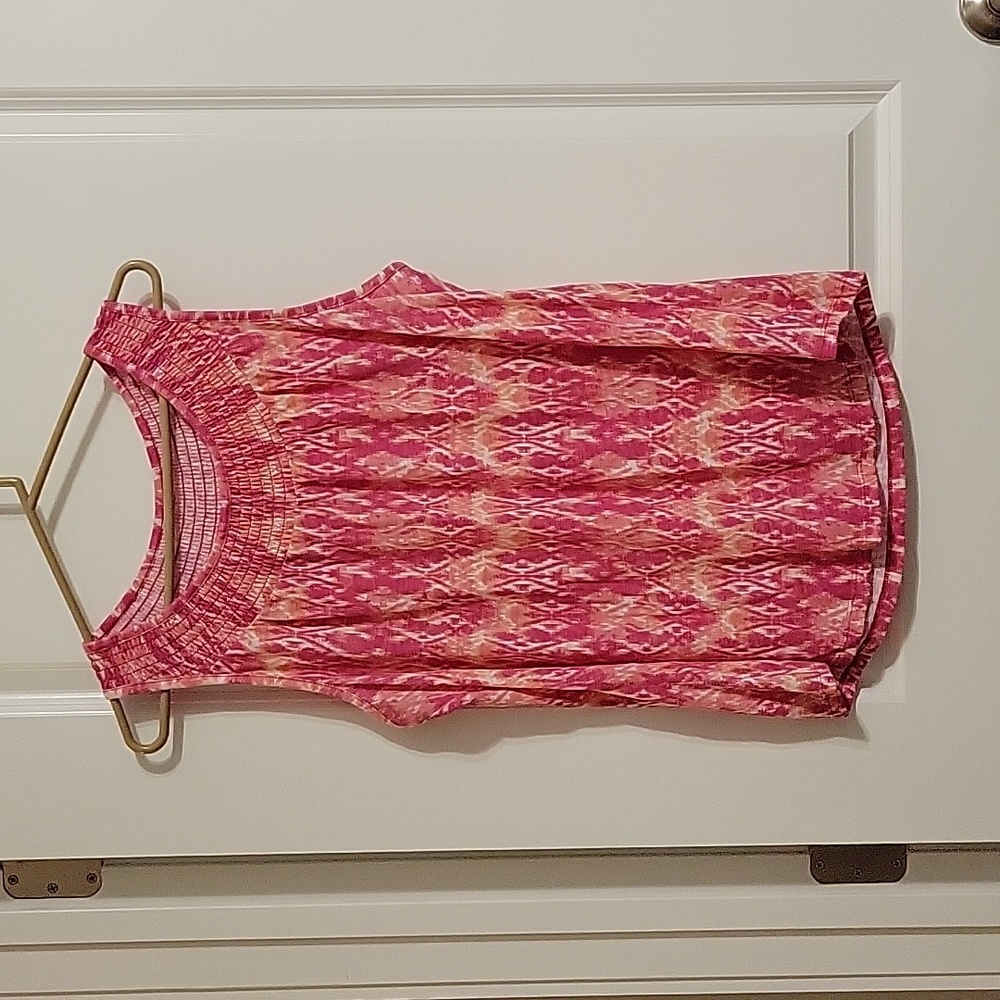 Sonoma Women's XL tank pink and white tie dyed.